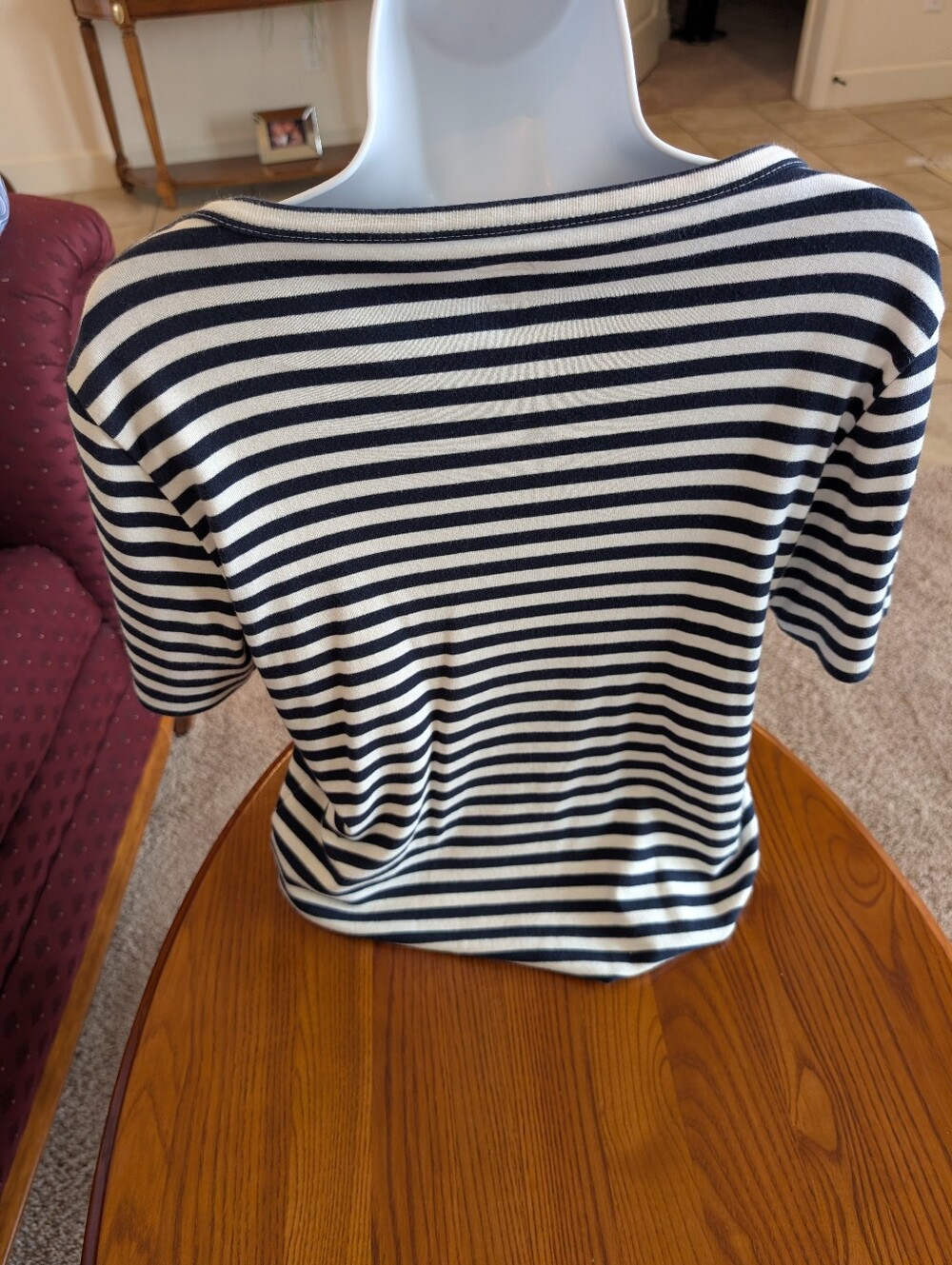 J Crew Cotton Blue Stripe Short Sleeve Two Top Bundle, Size L - Picture 8 of 16